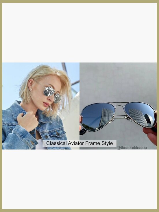 Polarized Aviator Sunglasses with UV Protection, Composite Frame main image 5